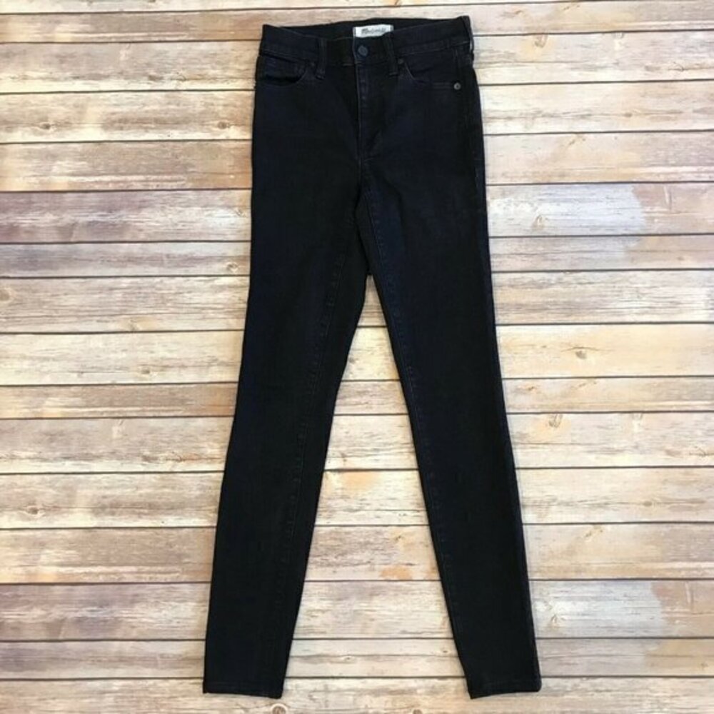 Madewell Tall 9 Inch High Riser Skinny Skinny Jeans in Black Frost